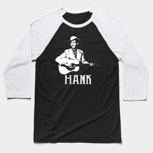 Hank Art Williams White Stencil Baseball T-Shirt